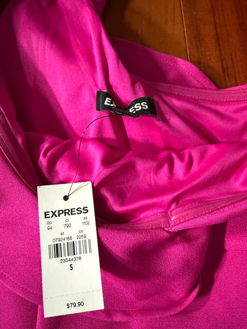 Express One-Shoulder Hot Pink Ruffle Dress - Picture 2 of 4